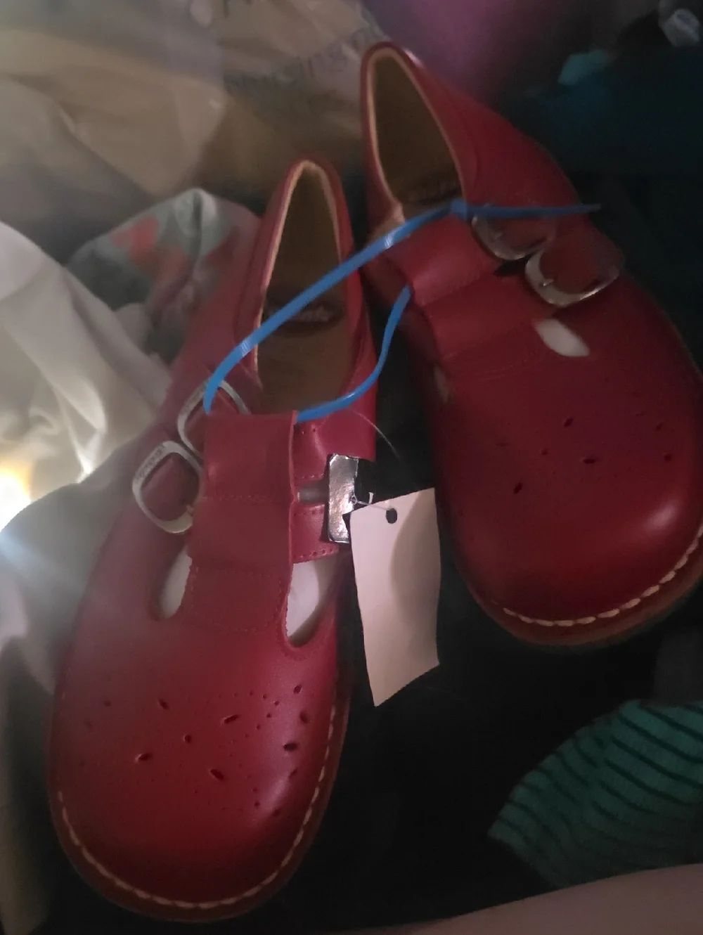Kids Red Leather Mary Jane Shoes